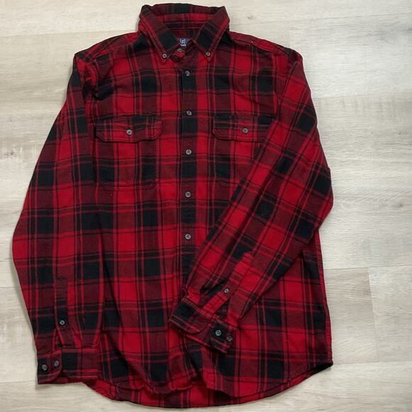 George Mens Relaxed Fit Button up Long Sleeve Flannel Shirt Large Tall - Picture 1 of 9